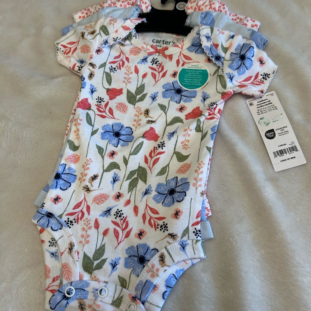 Carter's Floral Baby Onesies